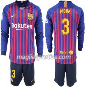 Completo Calcio Barcellona Pique 3 Bambino Divisa Prima 2018/2019 ML